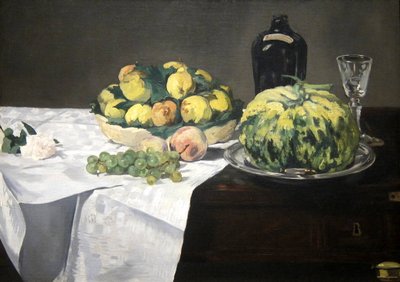 Still Life with Melon and Peaches by Édouard Manet